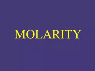 MOLARITY