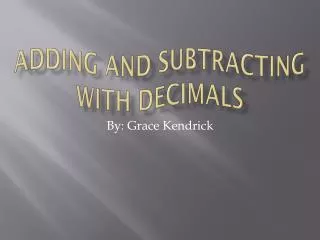 adding and subtracting with decimals