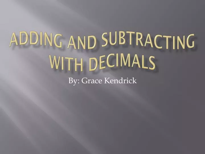 adding and subtracting with decimals