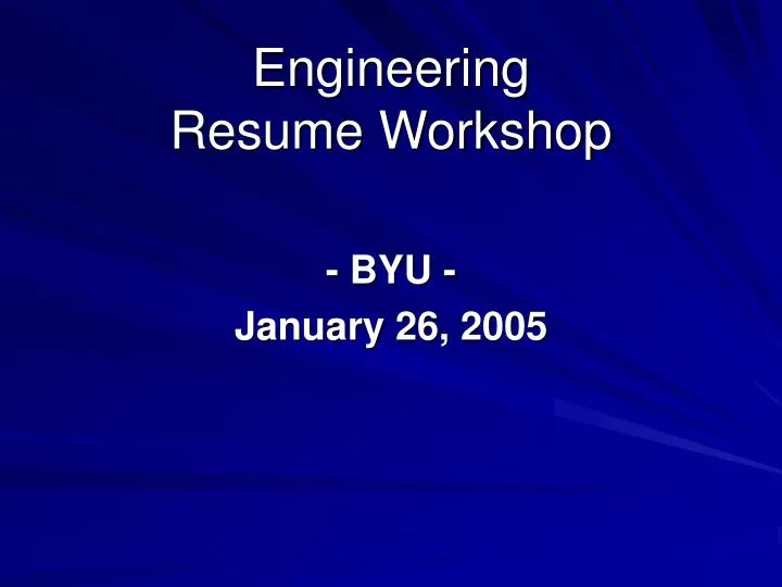 engineering resume workshop