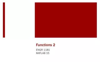 Functions 2