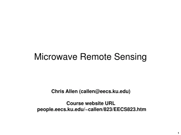 microwave remote sensing