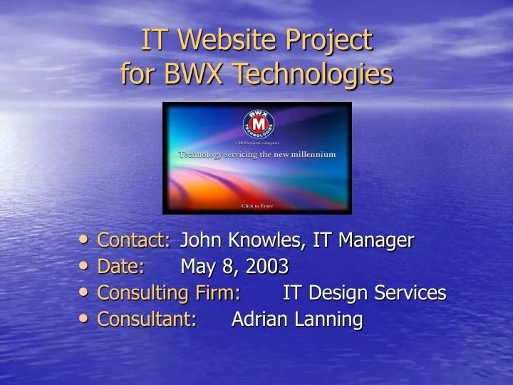 it website project for bwx technologies