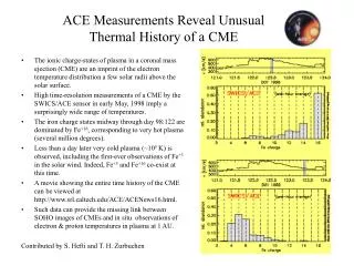 ACE Measurements Reveal Unusual Thermal History of a CME