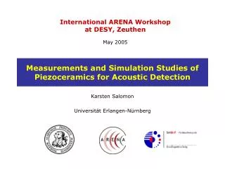 Measurements and Simulation Studies of Piezoceramics for Acoustic Detection