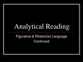 Analytical Reading