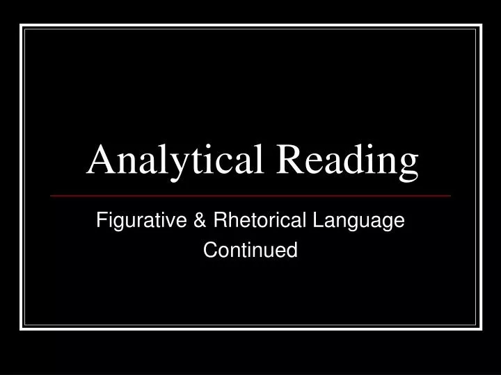 analytical reading