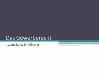 das gewerberecht