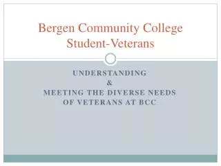 Bergen Community College Student-Veterans