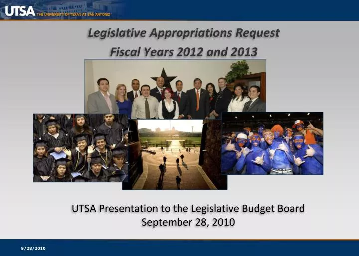 utsa presentation to the legislative budget board september 28 2010