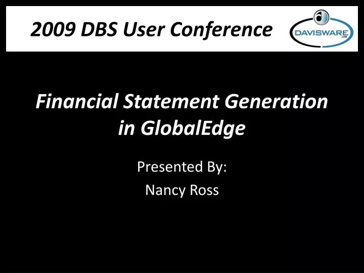 financial statement generation in globaledge