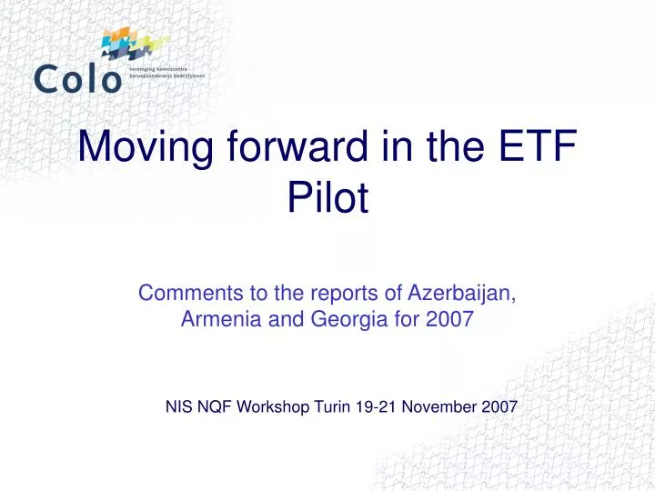 moving forward in the etf pilot