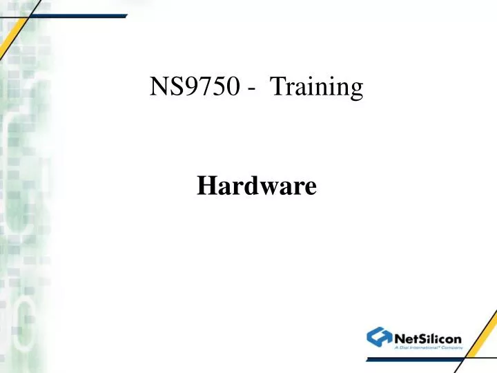 ns9750 training hardware