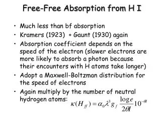 Free-Free Absorption from H I