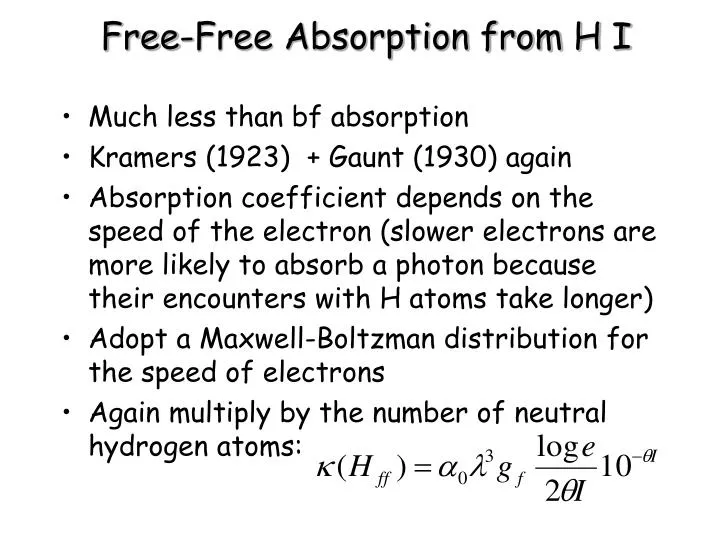free free absorption from h i