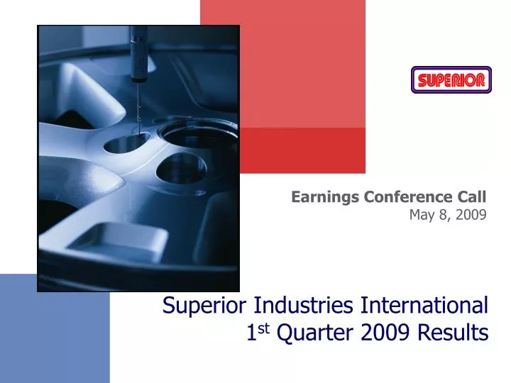superior industries international 1 st quarter 2009 results