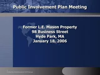 Public Involvement Plan Meeting