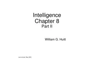 Intelligence Chapter 8 Part II