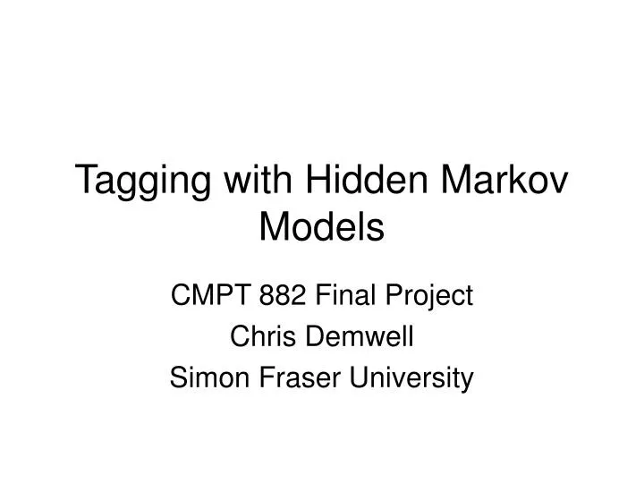 tagging with hidden markov models
