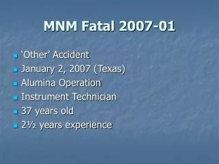 MNM Fatal 2007-01