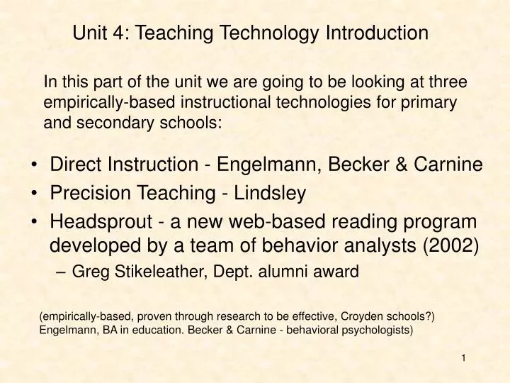 unit 4 teaching technology introduction