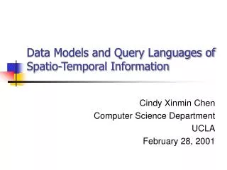 Data Models and Query Languages of Spatio-Temporal Information