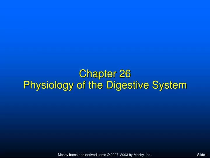 chapter 26 physiology of the digestive system