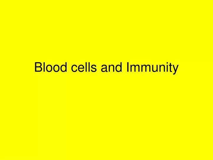 blood cells and immunity