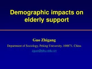 Demographic impacts on elderly support
