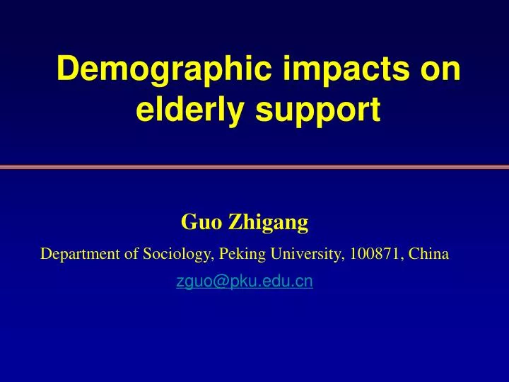 demographic impacts on elderly support