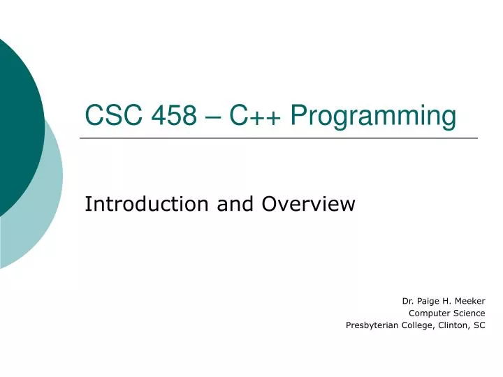 csc 458 c programming