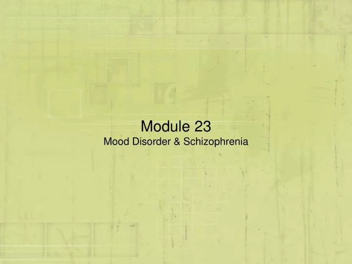module 23 mood disorder schizophrenia