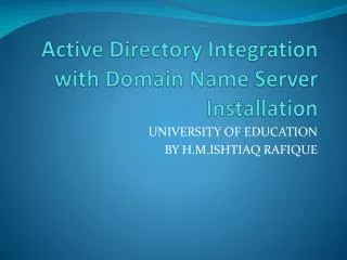 Active Directory Integration with Domain Name Server Installation