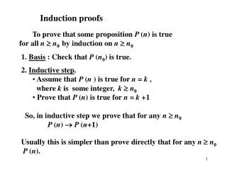 Induction proofs