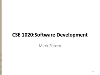 CSE 1020:Software Development