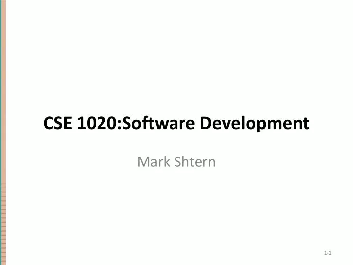 cse 1020 software development