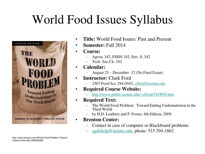 world food issues syllabus