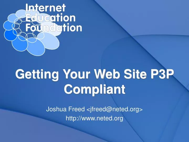 getting your web site p3p compliant