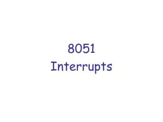 8051 Interrupts