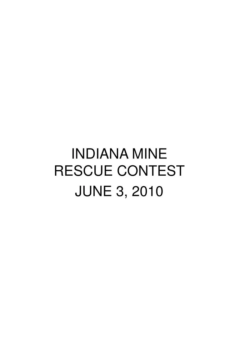 indiana mine rescue contest june 3 2010
