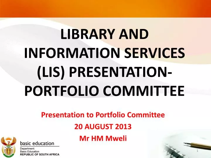 library and information services lis presentation portfolio committee