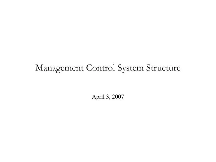 management control system structure
