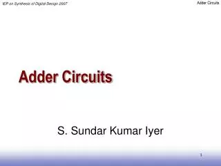 Adder Circuits