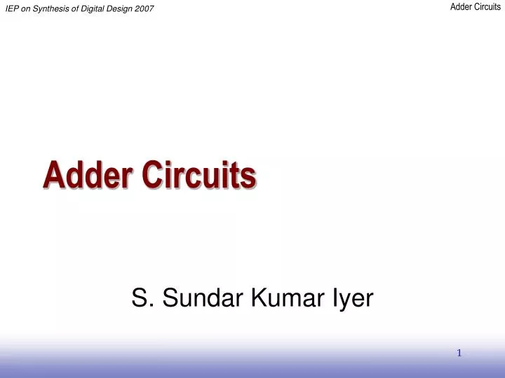 adder circuits