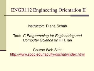 ENGR112 Engineering Orientation II