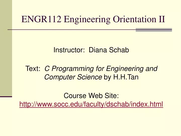 engr112 engineering orientation ii