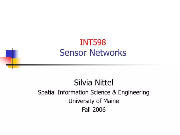 int598 sensor networks