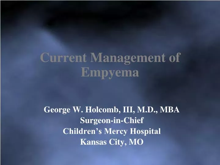 current management of empyema