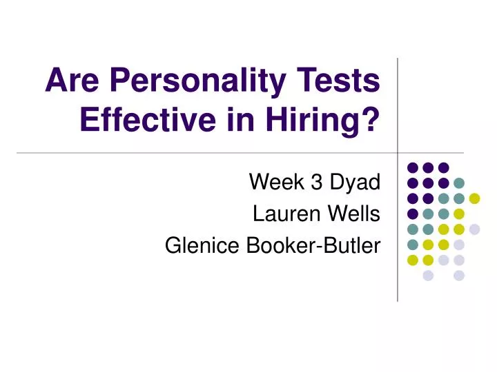 are personality tests effective in hiring