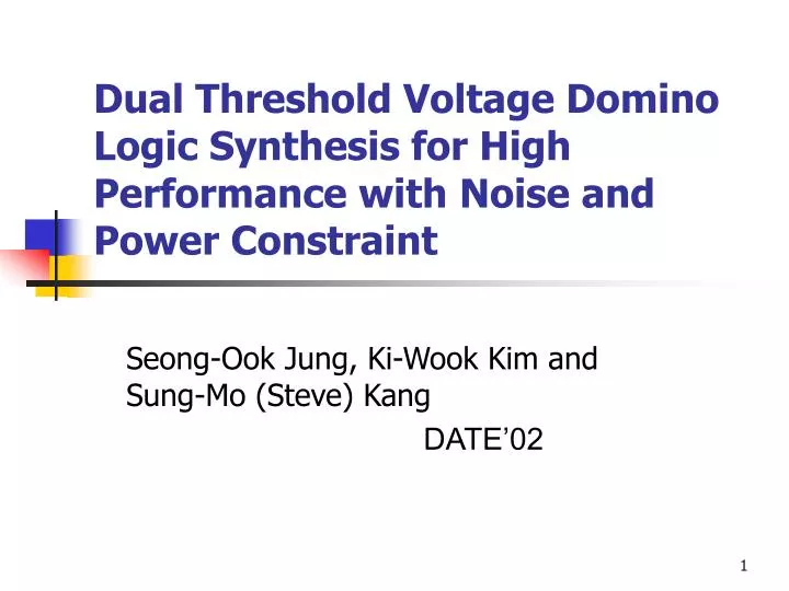 dual threshold voltage domino logic synthesis for high performance with noise and power constraint